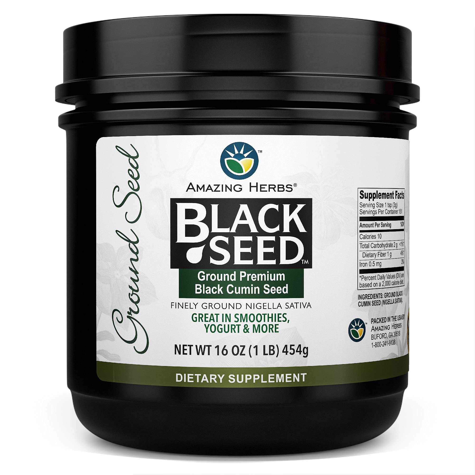 AMAZING HERBS Black Seed Ground Herb 16 OZ