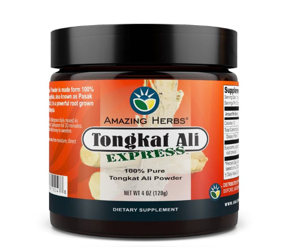 AMAZING HERBS Tongkat Ali Express Raw Powder 4 OZ