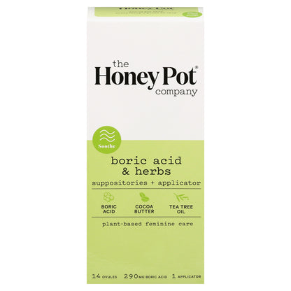 The Honey Pot - Suppositories Boric/herb - 1 Each-14 Ct