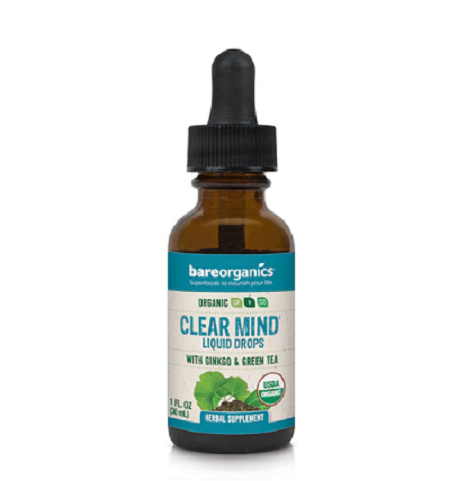 BARE ORGANICS: Organic Clear Mind Drops, 1 oz.