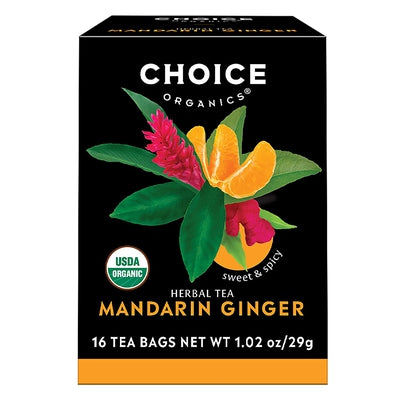 CHOICE ORGANICS: Mandarin Ginger Tea 16 BAG