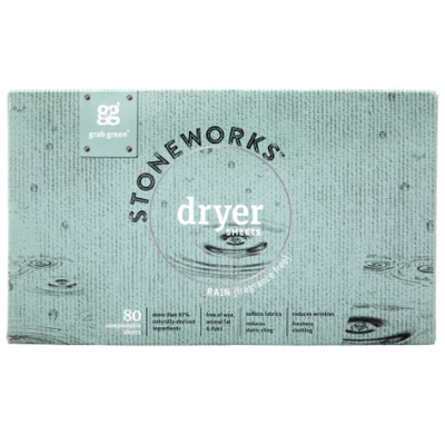 GRAB GREEN Stoneworks Dryer Sheets Rain 80 CT