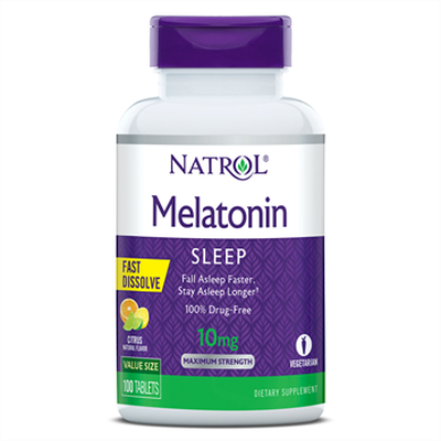 NATROL Melatonin 10mg Fast Dissolve Citrus 60 TAB