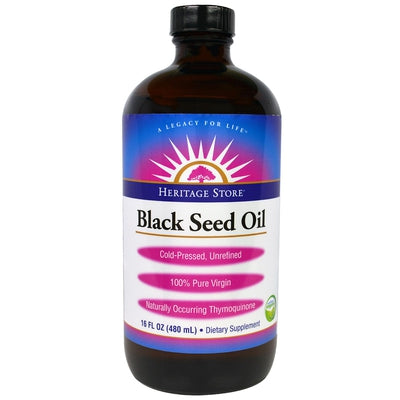 HERITAGE PRODUCTS Black Seed Oil Organic 650 mg 16 OZ