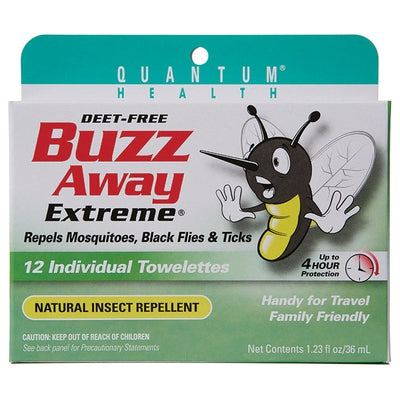 QUANTUM Buzz Away Towelettes 12/BOX