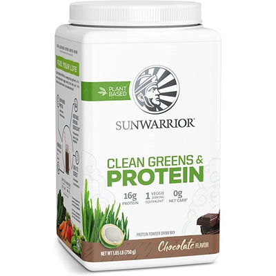 SUNWARRIOR Clean Greens &amp; Protein Chocolate 26.4 OZ